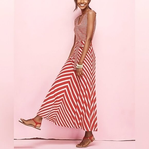 Talbots Nautical Cruise Striped Maxi Dress 1X - Picture 2 of 15